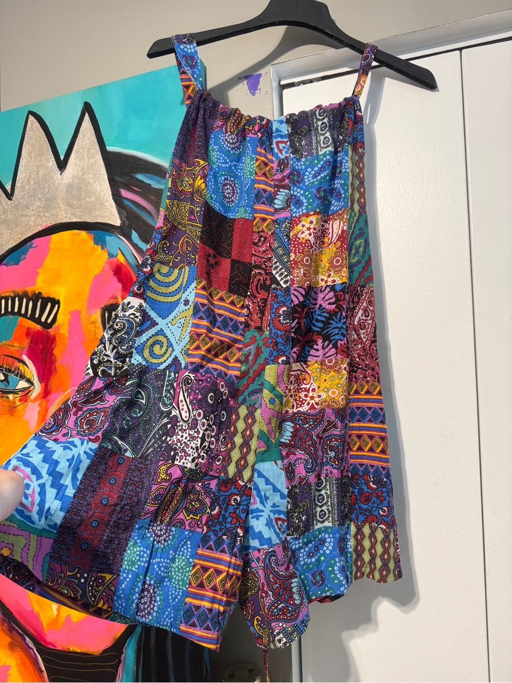 NWT! Boho funky  patchwork fabric  Print Overalls  romper jumper jumpsuit new